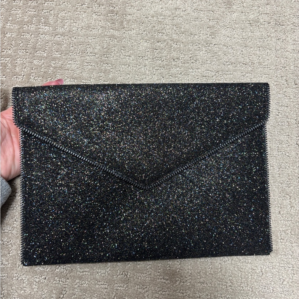 Rebecca Minkoff Sparkling Black Glitter Clutch